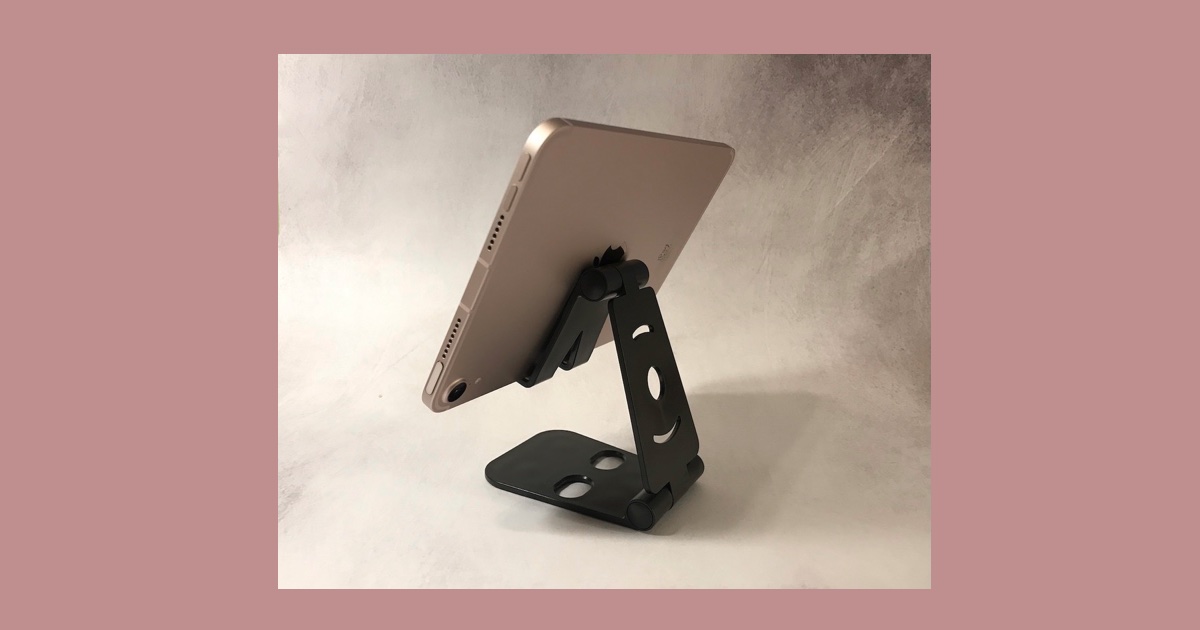 Apple iPad miniと軽量スタンドの組み合わせ・ダイソー100円スタンド-アイコン